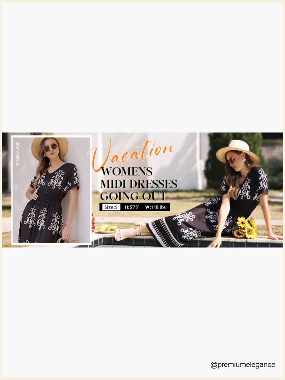 V Neck Maxi Dress Smocked Waist A Line Flowy Midi Long Dress Boho Beach Casual - Picture 7 of 7